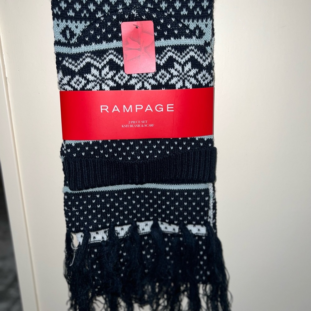 Rampage Knit Beanie & Scarf Set - 2 pieces